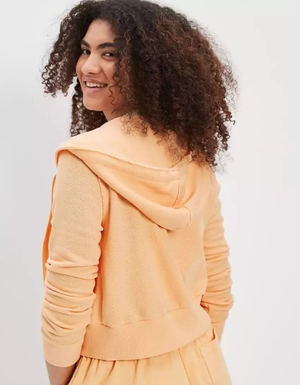 Sweat à Capuche American Eagle AE Sun Set Zip-Up Orange Femme | PBH-99345536